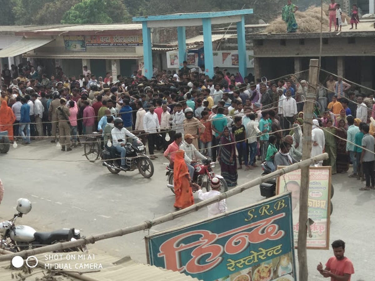 Ambedkar statue damaged villagers jammed azamgar gorakhpur road