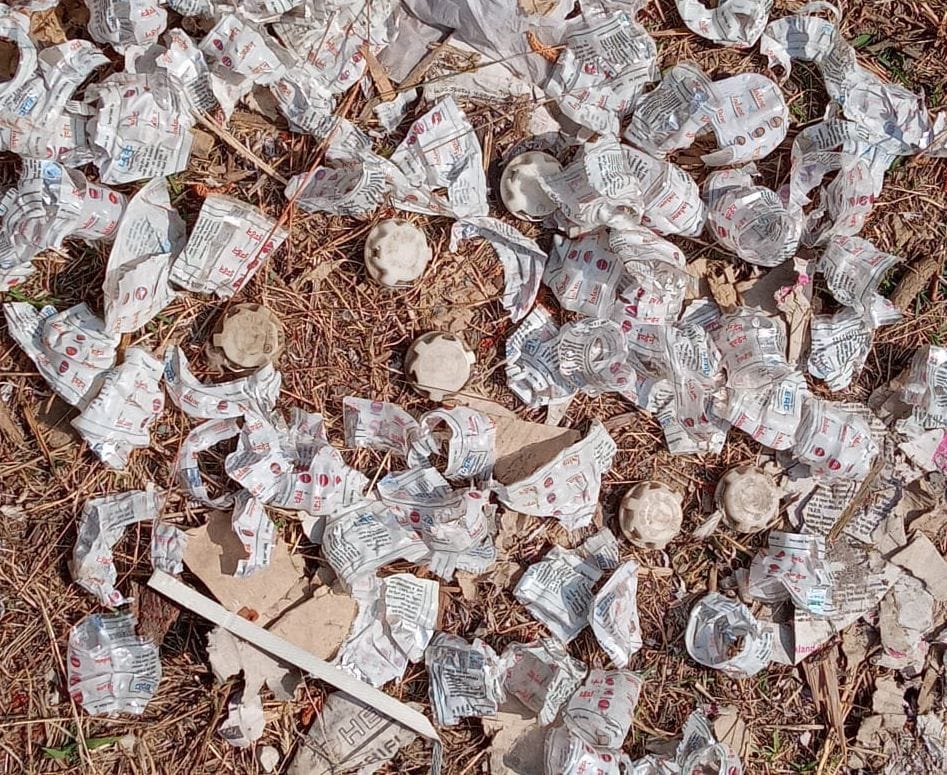 Indane gas caps, seals and CPU found in Ladhura forest