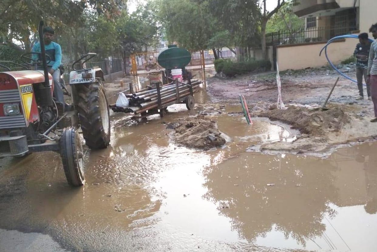 Water shortage due to pipeline damage