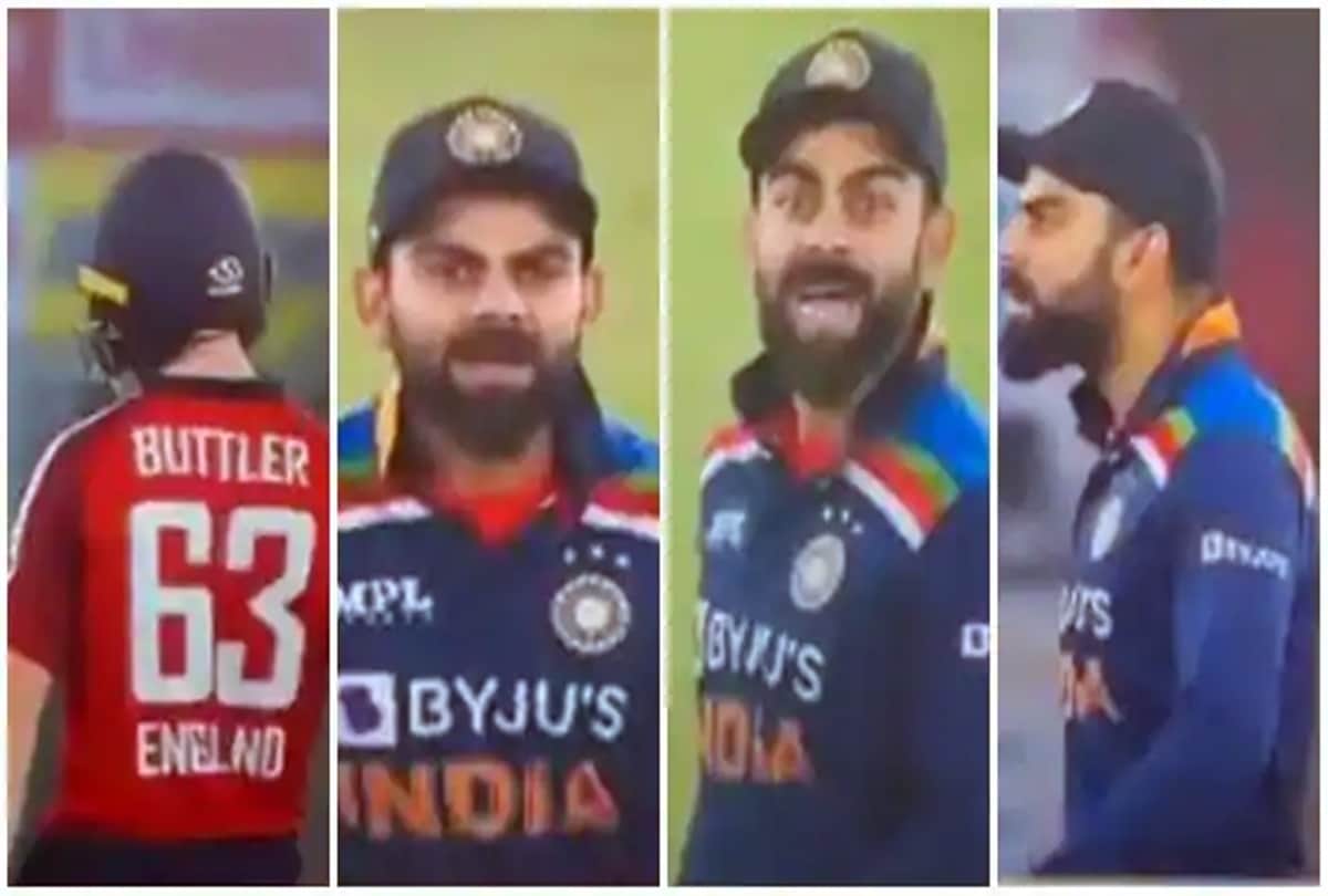 Virat kohli and Jos Buttler engaged in verbal exchange during ind vs eng 5th-t20 at narendra modi stadium