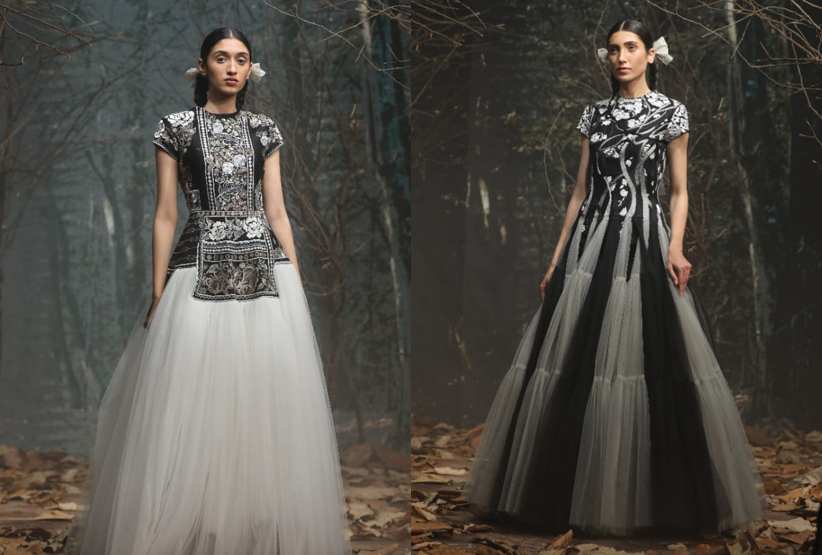 lakme fashion week 2021 designer samant chauhan floral collection new born