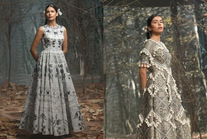 lakme fashion week 2021 designer samant chauhan floral collection new born