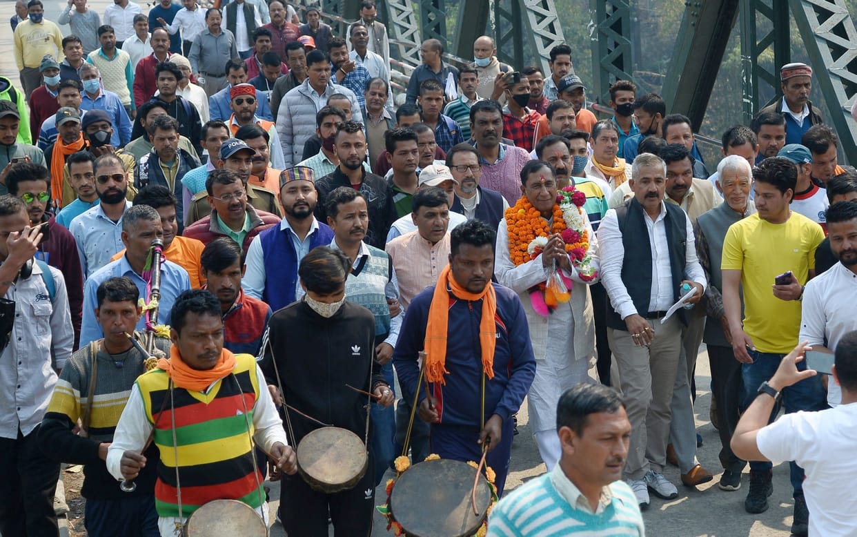 Welcome of Minister Bishan Singh Chufal
