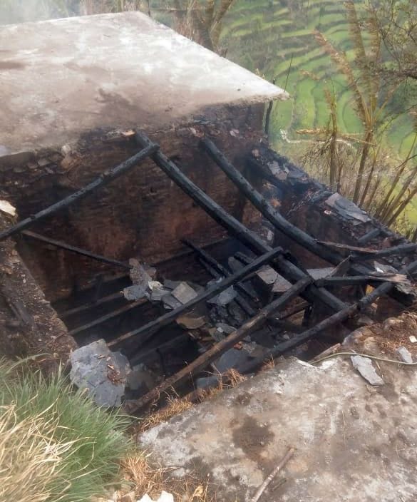 Burn Home by Forest Fire in Kanalichcheena