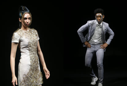 lakme fashion week 2021 designer nitin bal chauhan signature 3D embroidery