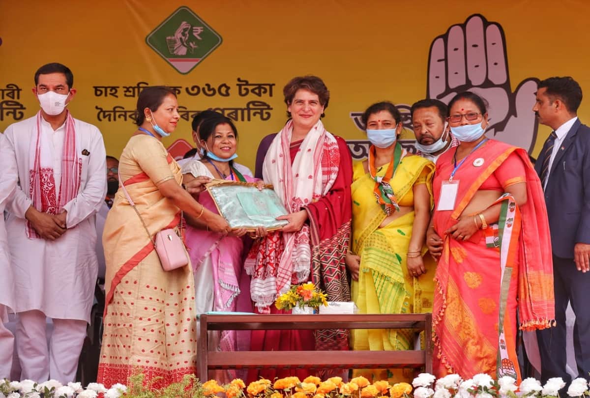 assam assembly election 2021: Priyanka Gandhi in Jorhat, says PM modi ever visited a tea garden, met women workers