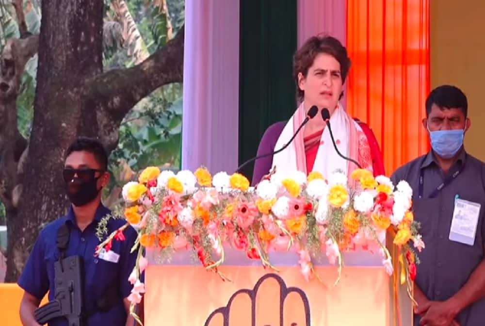 assam assembly election 2021: Priyanka Gandhi in Jorhat, says PM modi ever visited a tea garden, met women workers