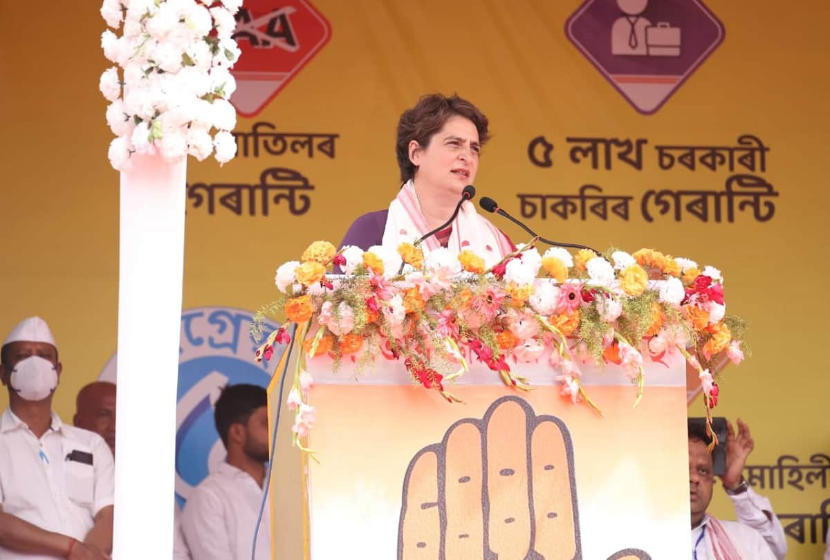 assam assembly election 2021: Priyanka Gandhi in Jorhat, says PM modi ever visited a tea garden, met women workers