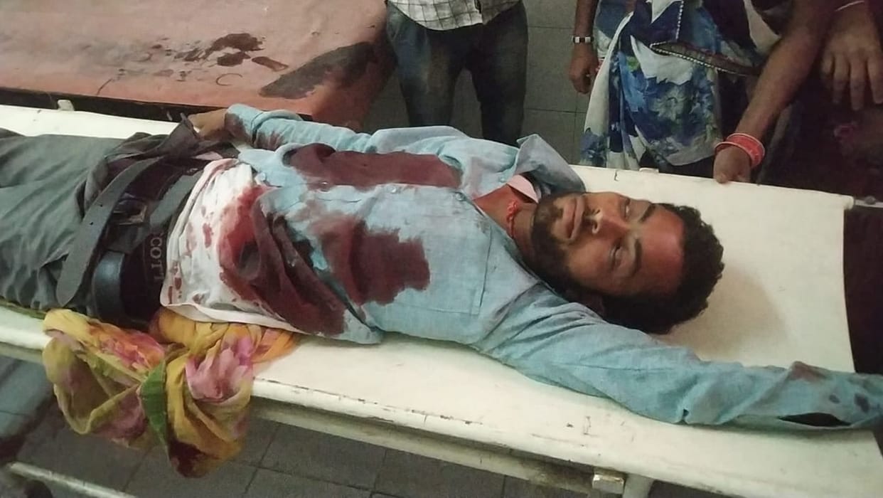 Young man injured by using scissors