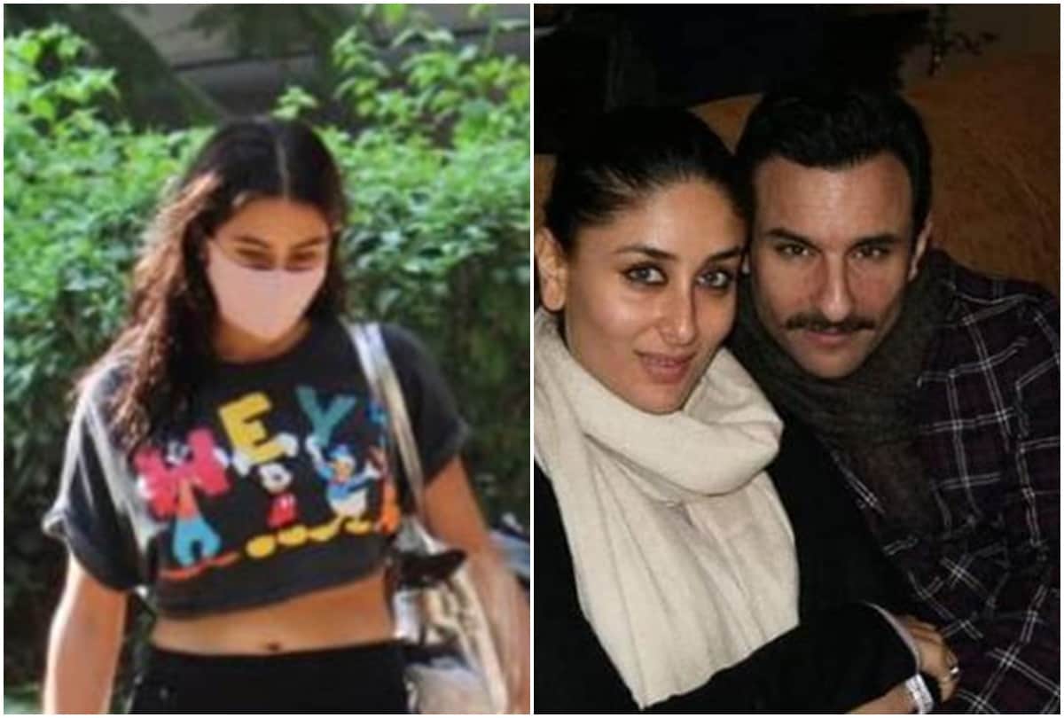 Sara ali khan visited Saif ali khan home to meet newborn baby see photos