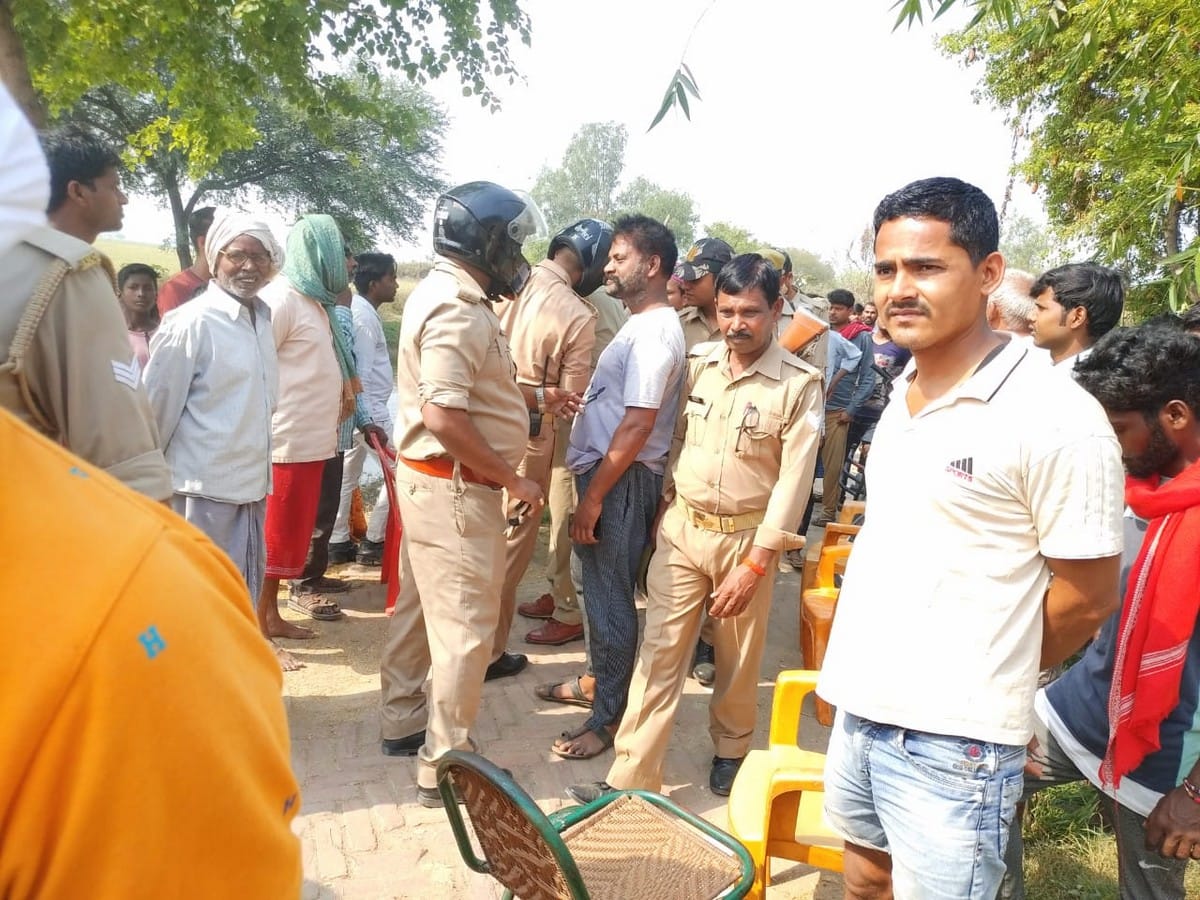 Tension in village after of Ambedkar statue install in chandauli