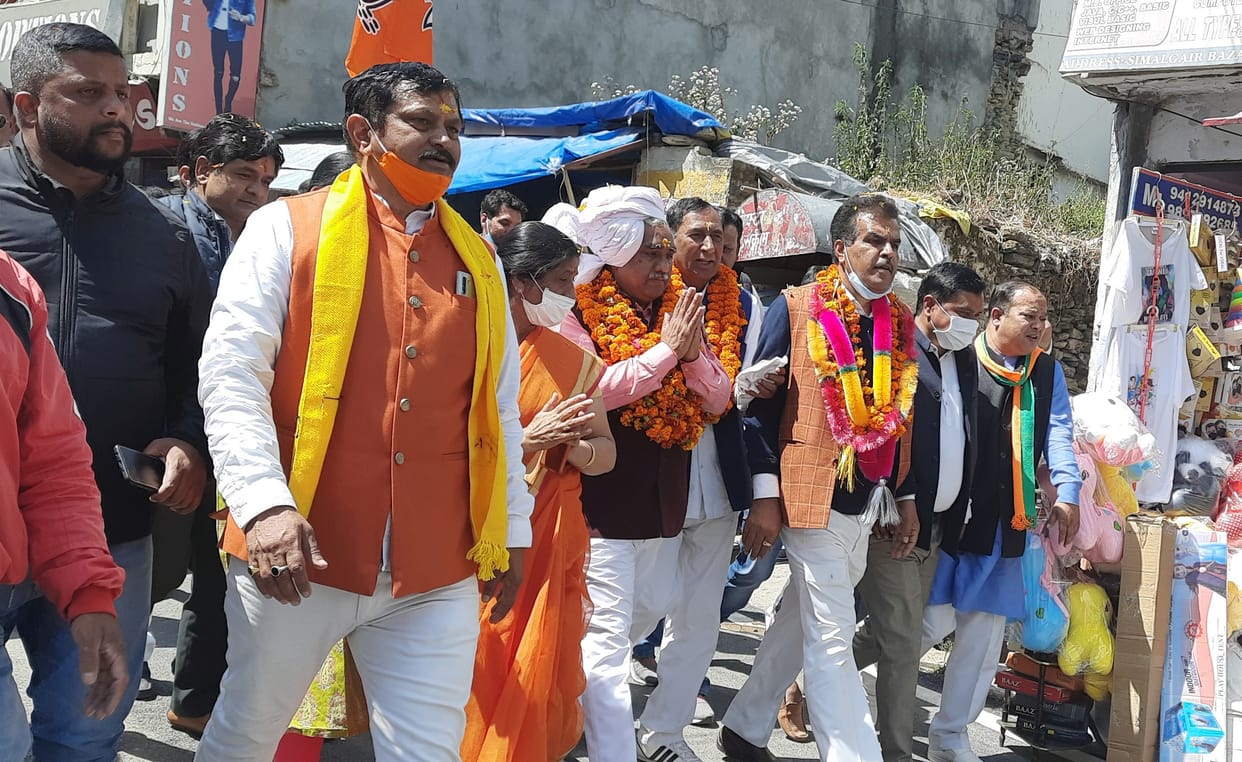 Welcome of BJP State President Madan Kaushik