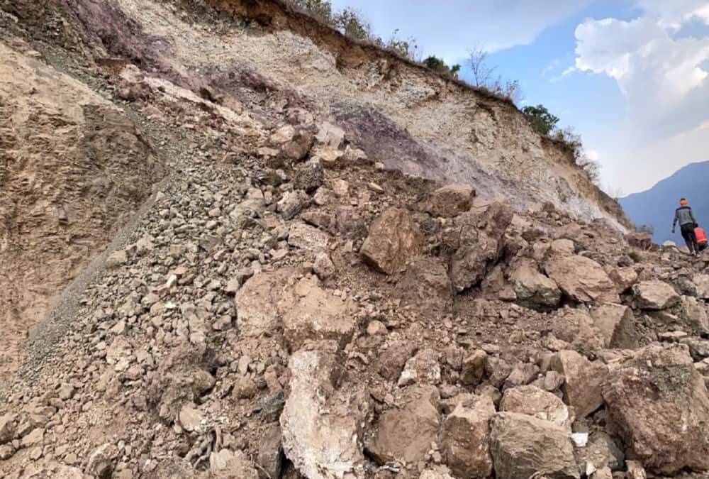 Pithoragarh Ghat National Highway: Mountain Collapse Continue, People Clean Road after Debris Fall Photos
