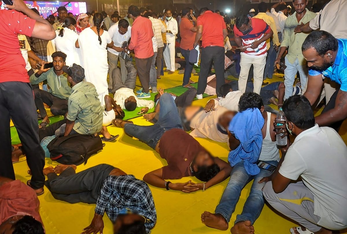 National Junior Kabaddi Championship Several injured after audience gallery during opening ceremony in Suryapet telangana