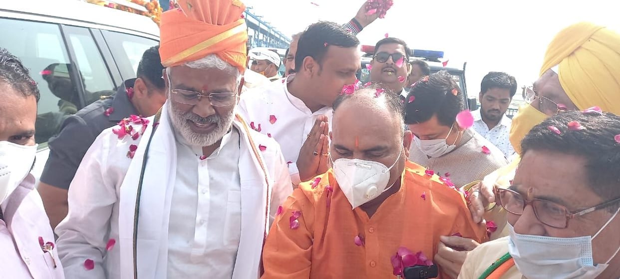 BJP workers welcomed the state president