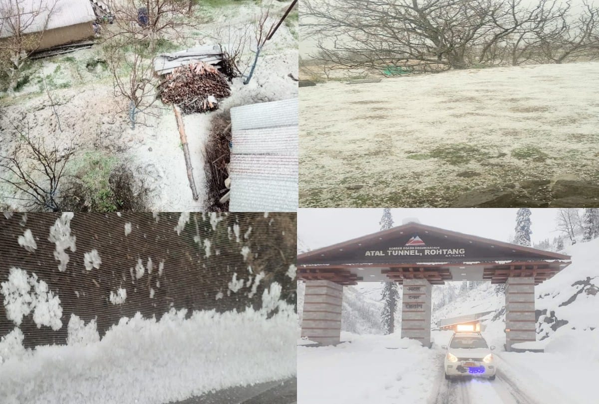 Hailstorm in kullu and shimla, atal tunnel closed due to snowfall in rohtang
