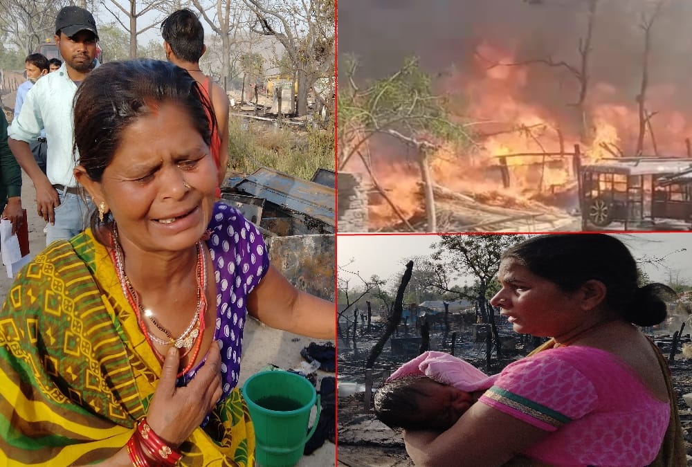 Haridwar Fire in Hut News: People Struggle For Save their Huts Photos