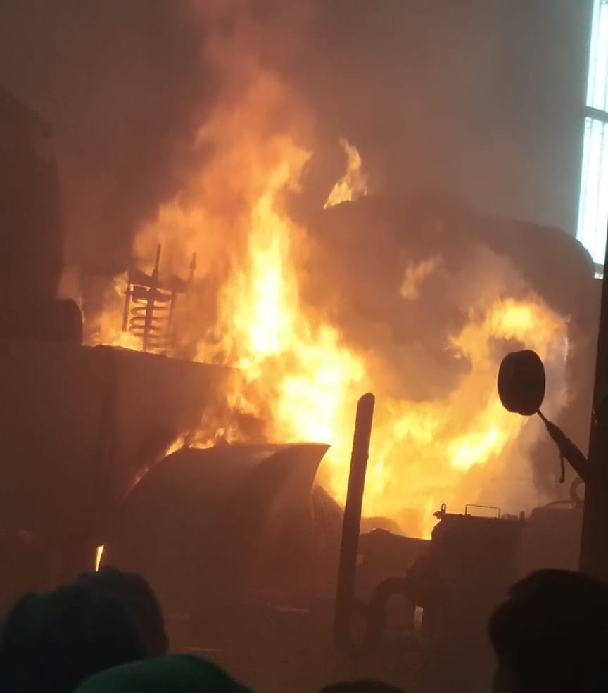Triveni sugar mill turbine caught fire