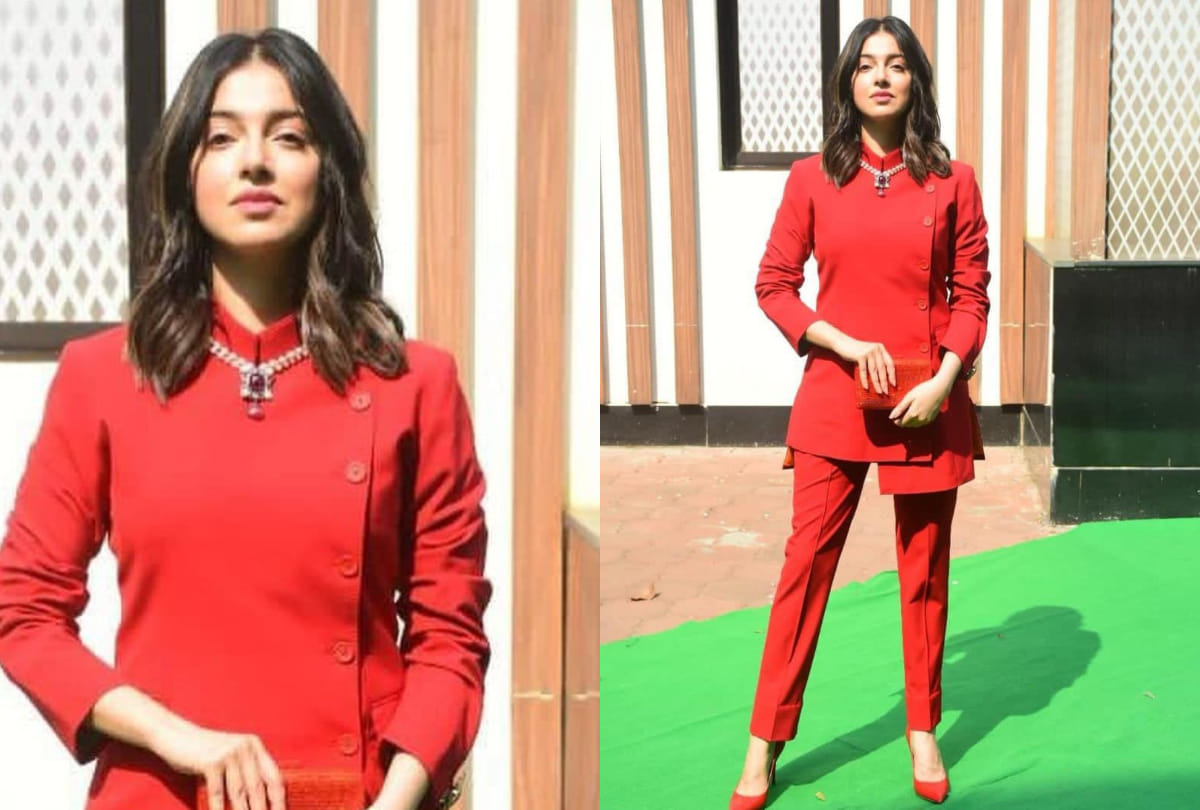 divya khosla kumar wearing red bandhgala and pants look boss lady