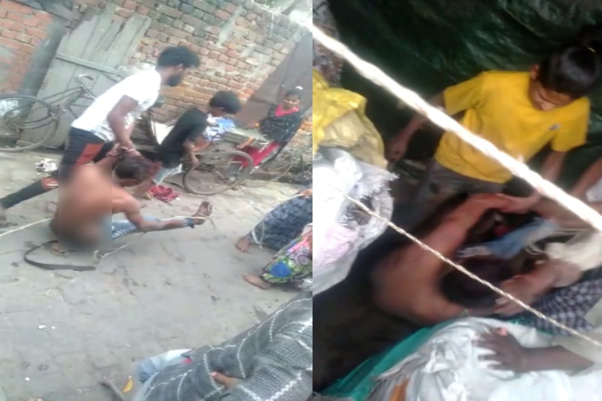 UP News: A young man was beaten up after tied with rope in Meerut and video viral