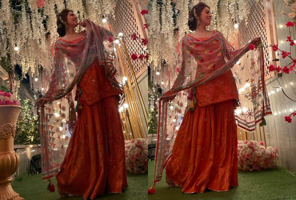 hansika motwani beautiful ethnic look in brother wedding