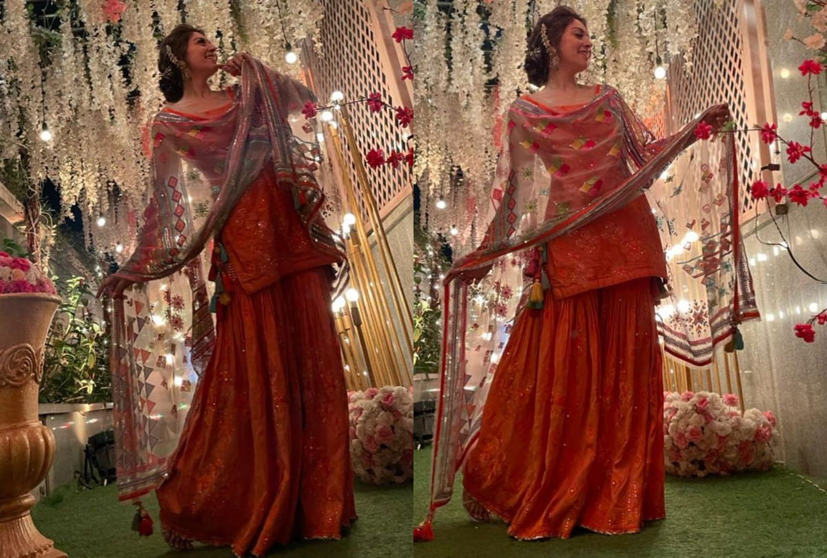 hansika motwani beautiful ethnic look in brother wedding