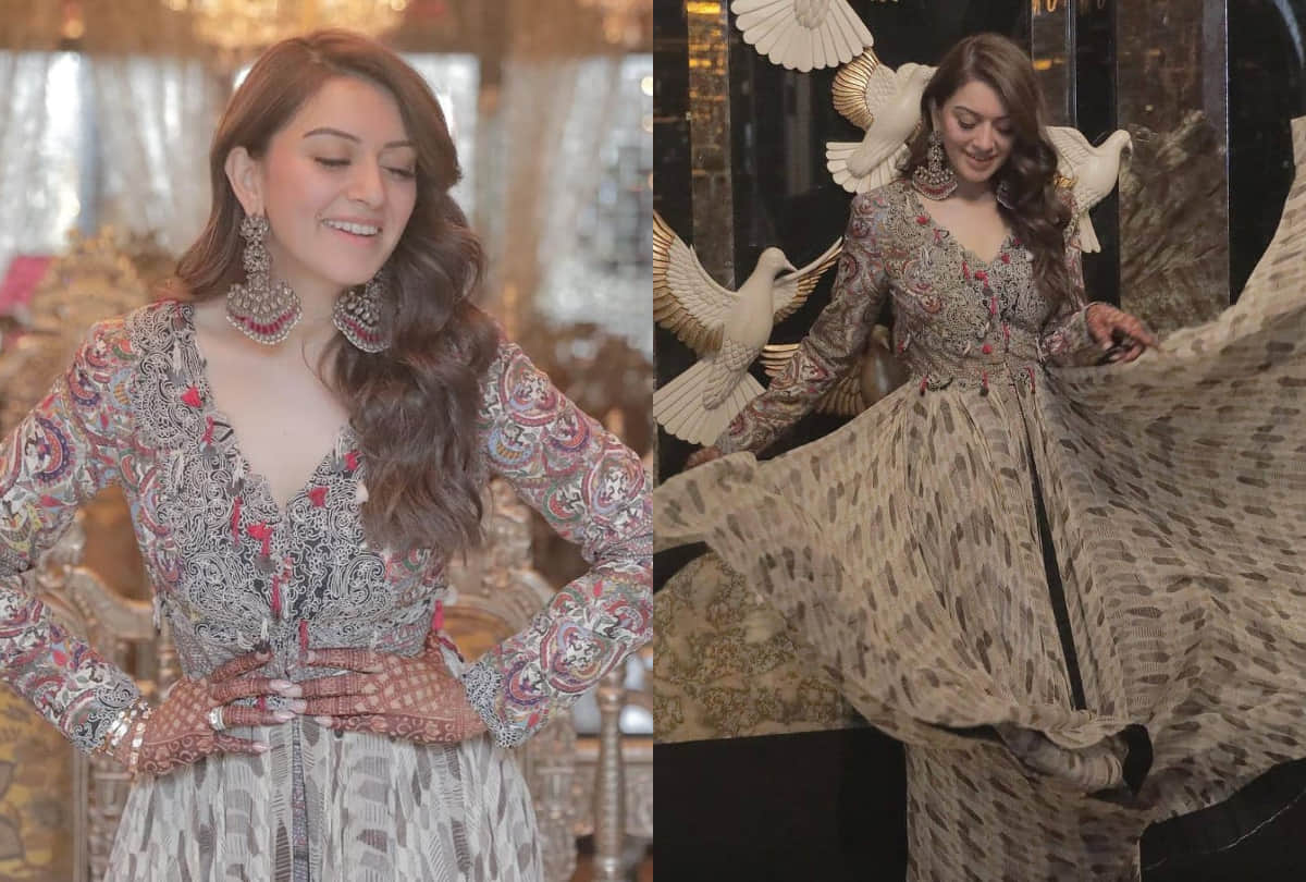 hansika motwani beautiful ethnic look in brother wedding