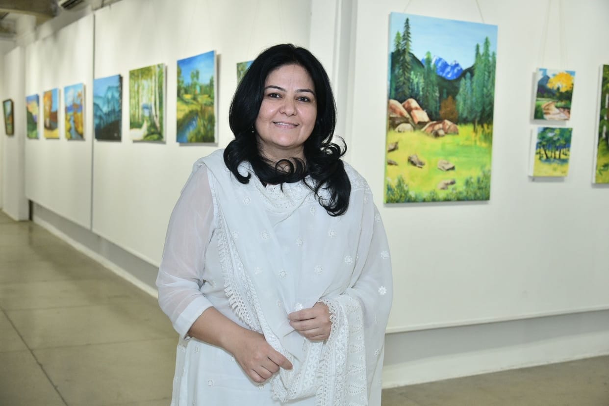 View of nature on canvas in Art Gallery