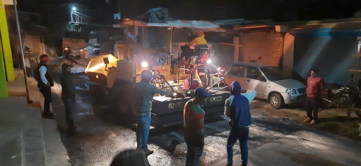 Stopping hotmix work at night