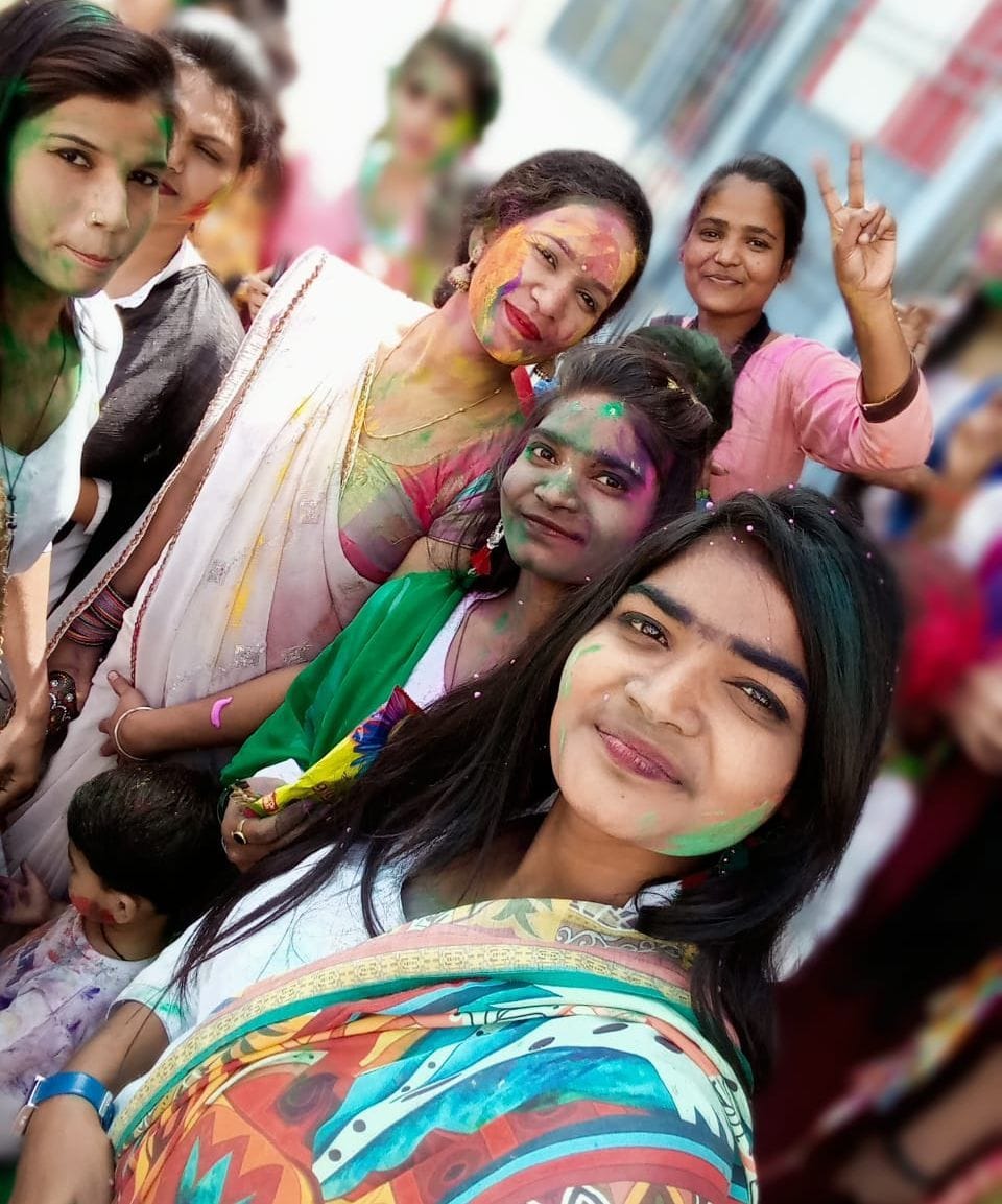 Holi played fiercely in college