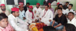 बैठक में उपस्थित राज्य सभा सांसद विशंभर प्रसाद निषाद व जिलाध्यक्ष समेत अन्य सपा नेता।