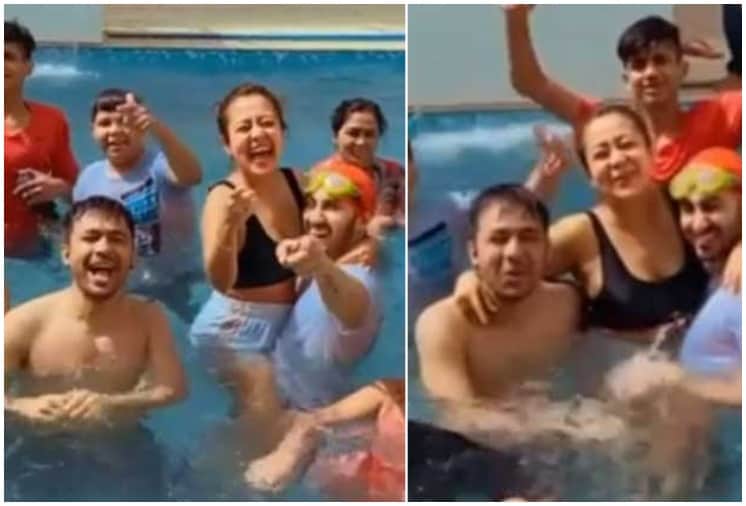 Neha Kakkar Pre Holi Celebration 2021: Enjoys Pool Party with Husband Rohanpreet Singh, Photos Goes Viral