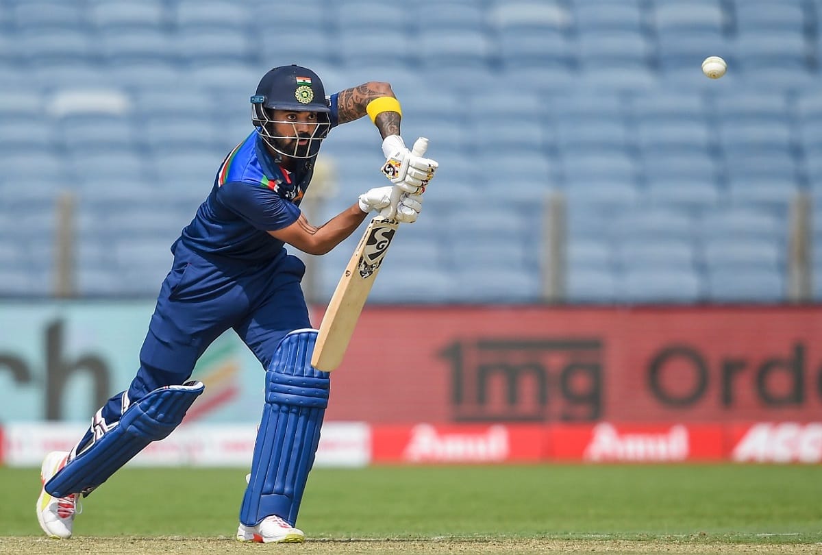 Team India top order batsman KL Rahul scored 108 runs against England during 2nd ODI at Pune
