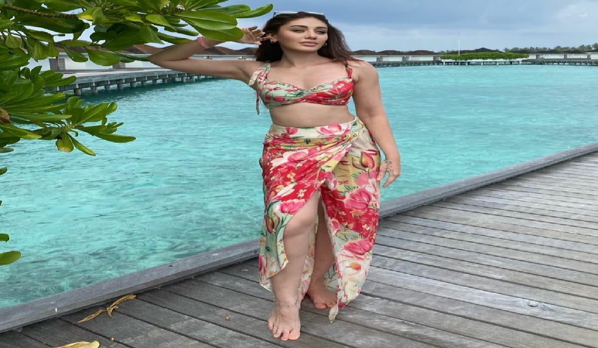 shefali jariwala cute look in red dress in hindi