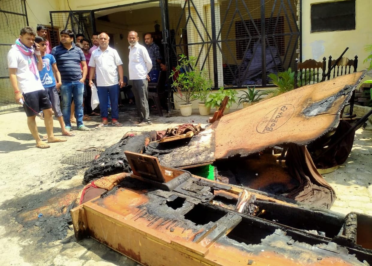 Lakhs damaged due to fire of retired banker's house