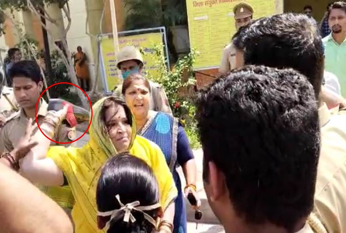 clashes between rss bjp workers and police in mathura