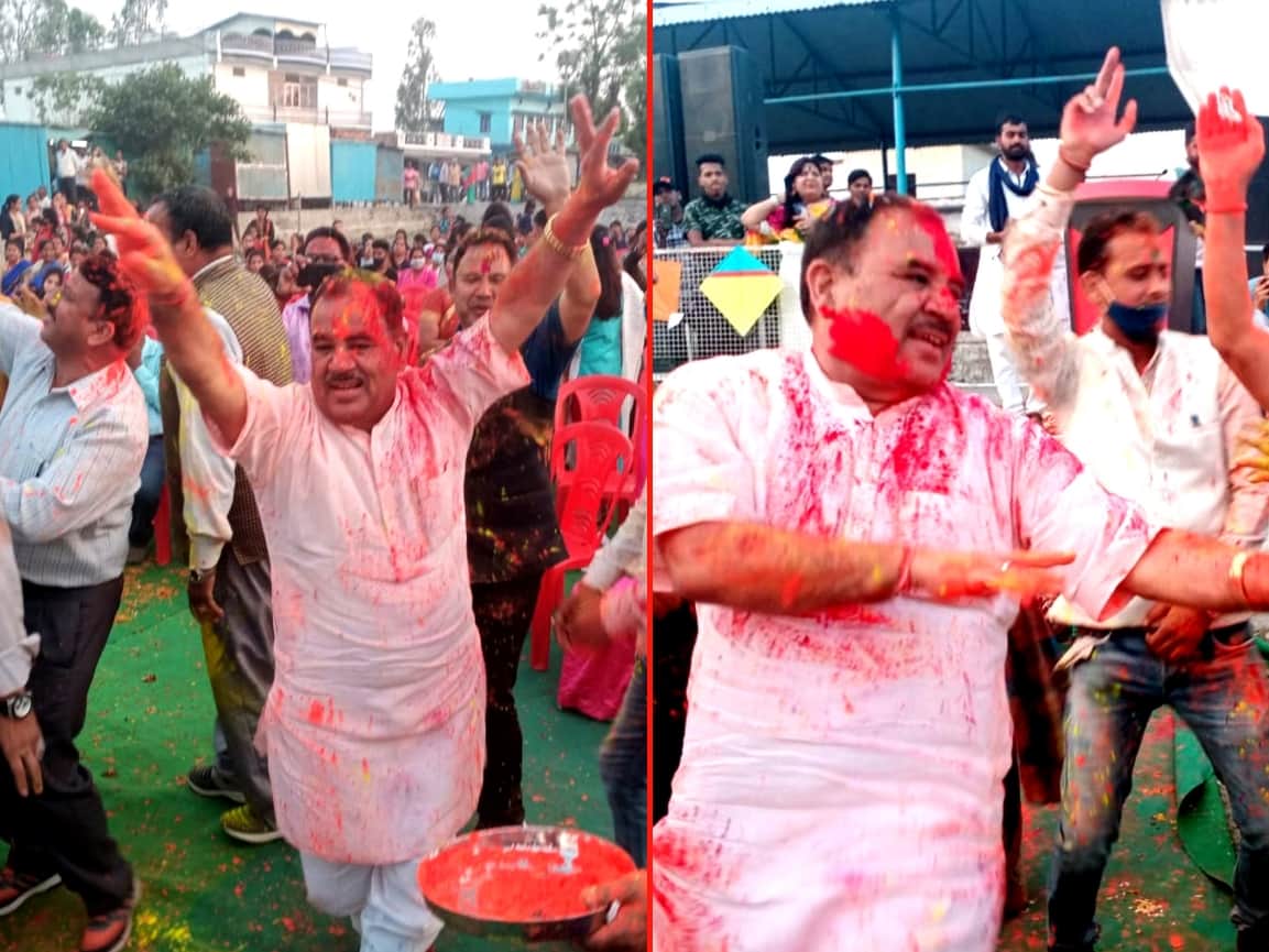 uttarakhand forest minister harak singh rawat holi dance, watch photos