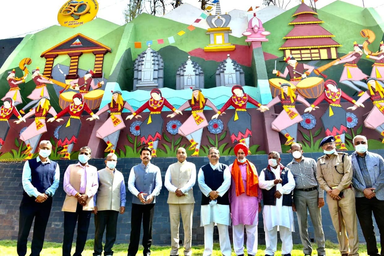 chief minister laid foundations and inugrations in bilaspur