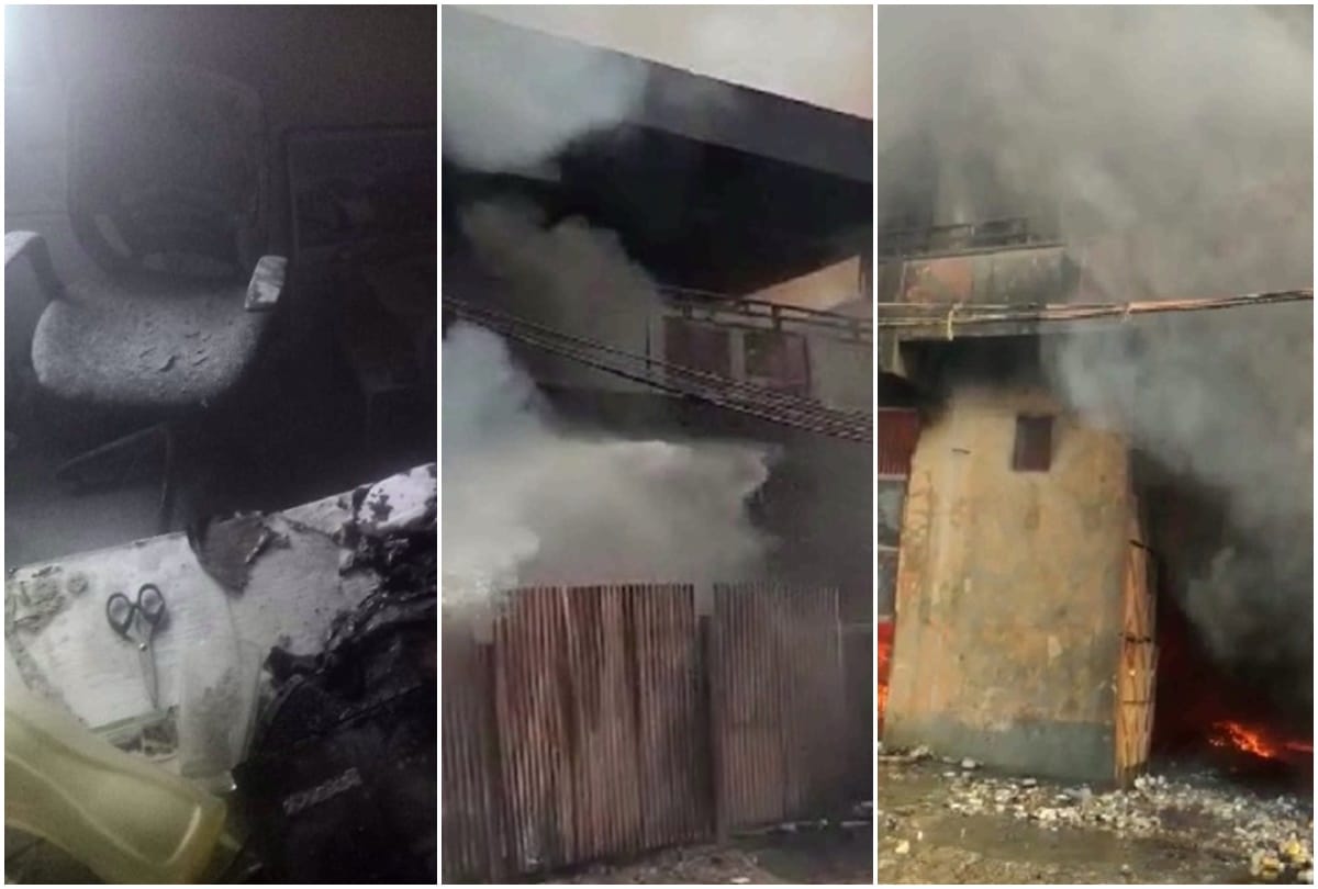 fire breaks out at a godown in mandoli area delhi