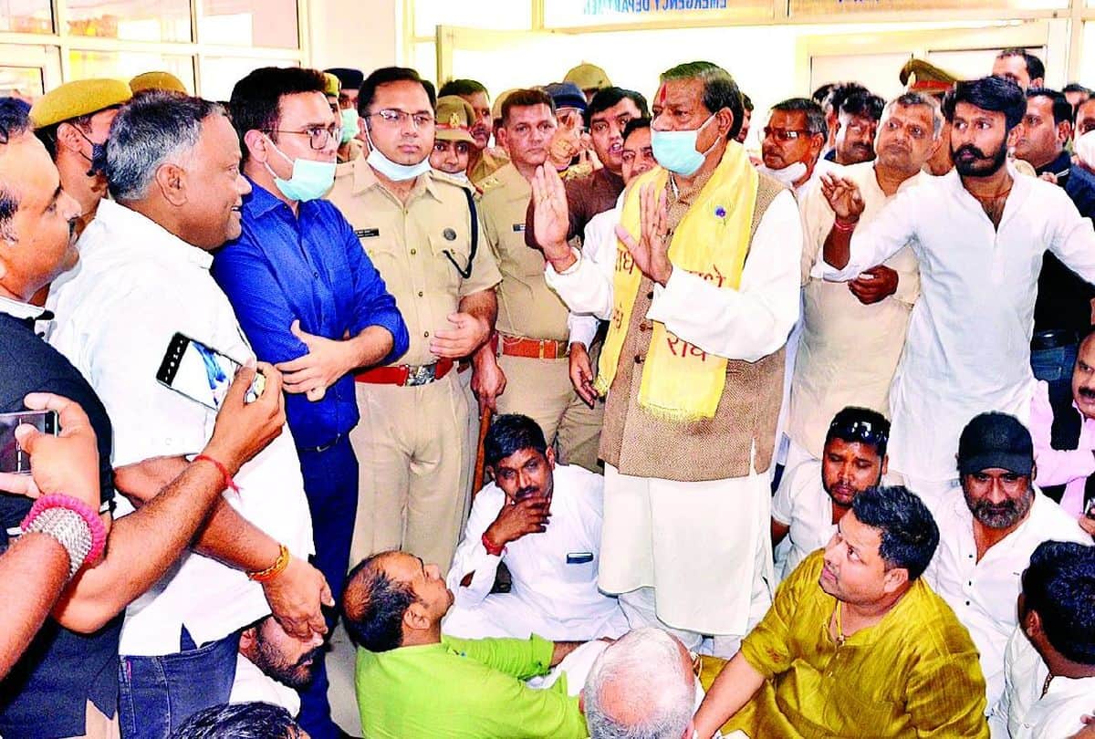 clashes between rss bjp workers and police in mathura