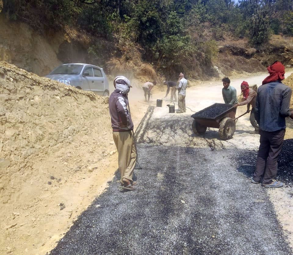 After protest, work started in Badabe road according to the standards