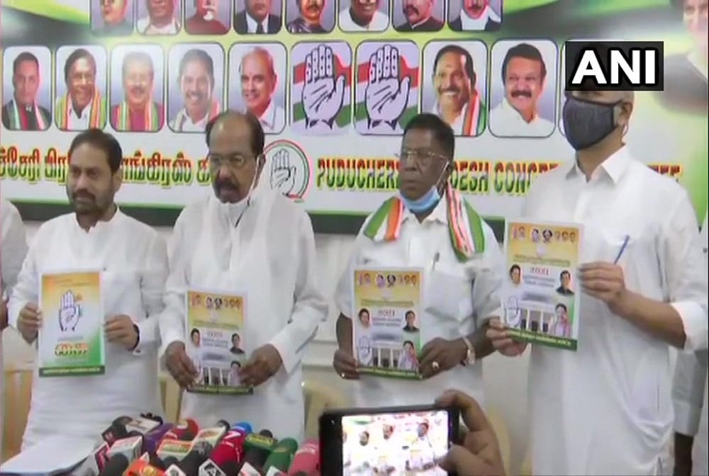 Congress releases its manifesto for upcoming Puducherry assembly elections