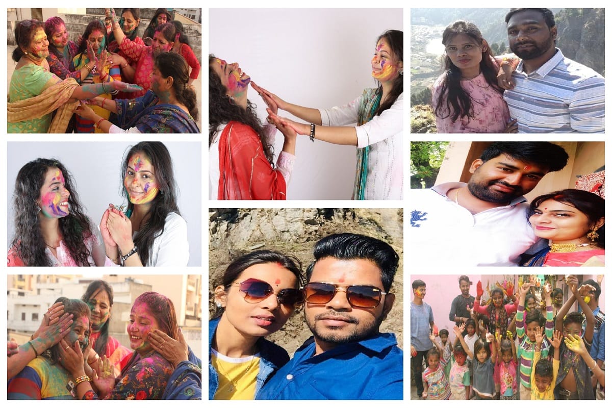 Holi celebration in Varanasi newly couple fun with Piya
