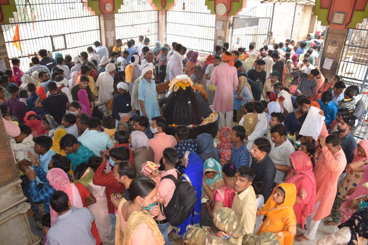 Shrine of reverence at the cave temple, highway gets jammed