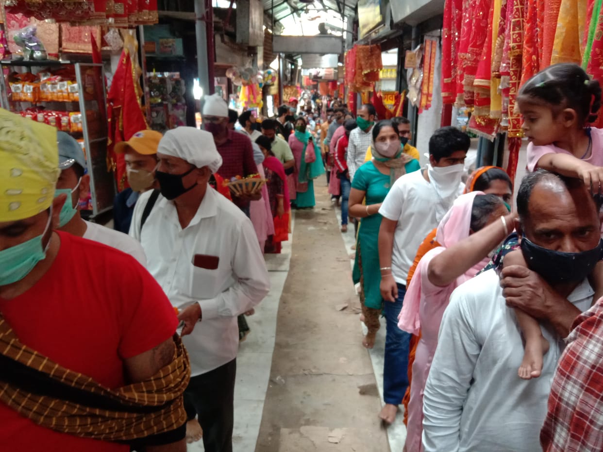 Entry after thermal screening in Chintpurni
