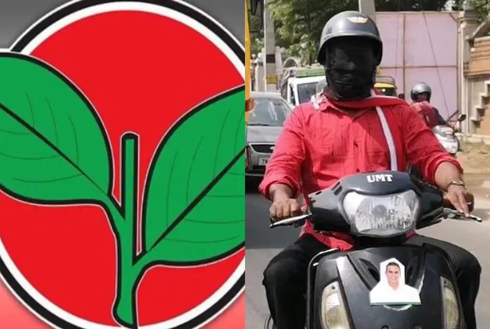 Tamil Nadu man rides scooter blindfolded to campaign for AIADMK minister