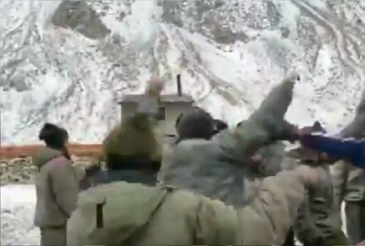 ITBP troops celebrate festival of Holi at an altitude of 17 000 feet near Galwan in Ladakh