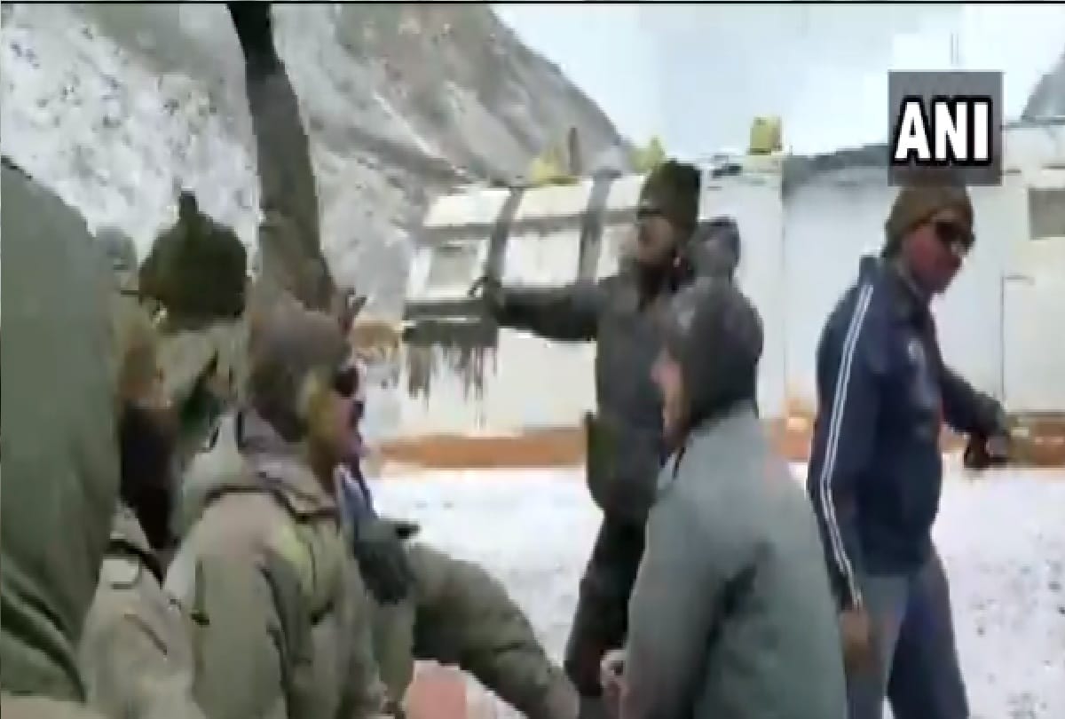 ITBP troops celebrate festival of Holi at an altitude of 17 000 feet near Galwan in Ladakh