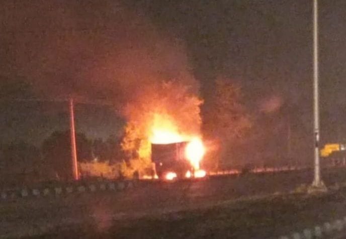 The fire driver in the moving truck saved his life by jumping