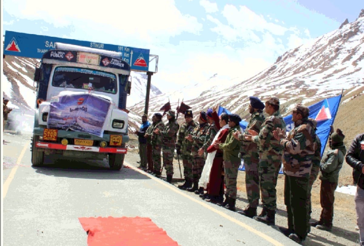 Leh manali highway reopened in record two months before time